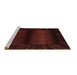 Sideview of Machine Washable Abstract Brown Modern Rug, wshabs4296brn