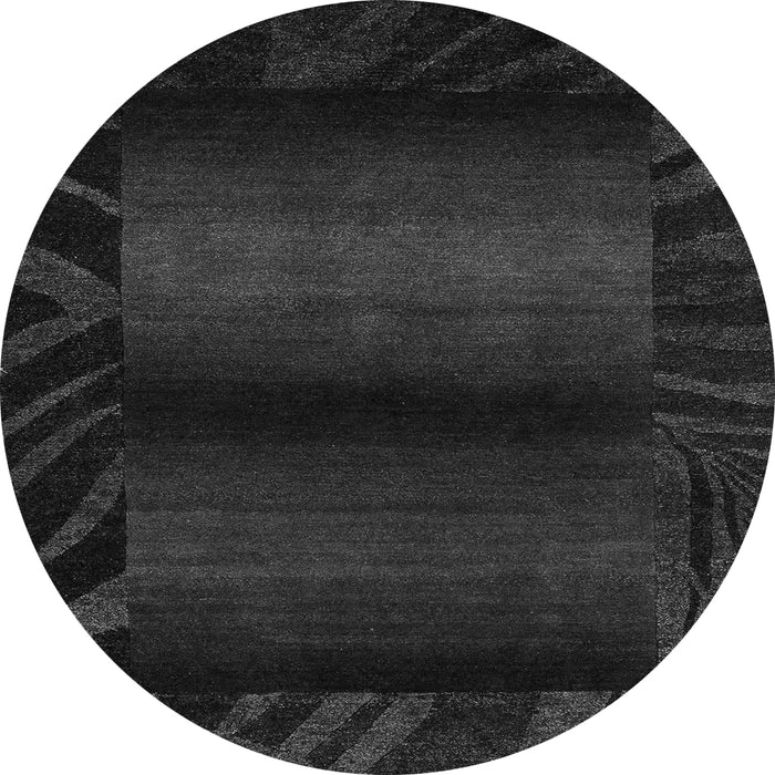 Round Abstract Gray Modern Rug, abs4296gry