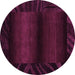 Round Machine Washable Abstract Purple Modern Area Rugs, wshabs4296pur