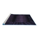 Sideview of Machine Washable Abstract Blue Modern Rug, wshabs4296blu