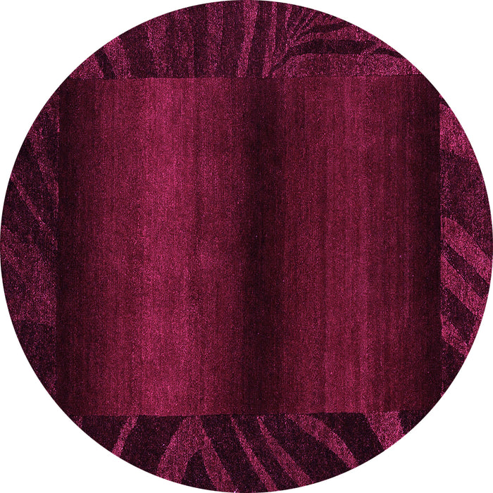 Round Machine Washable Abstract Pink Modern Rug, wshabs4296pnk