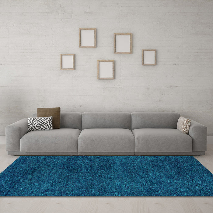 Machine Washable Abstract Turquoise Modern Area Rugs in a Living Room,, wshabs4297turq