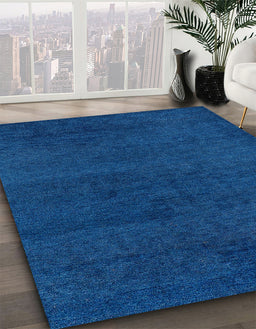Abstract Blue Modern Rug in Family Room, abs4297