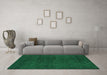 Machine Washable Abstract Green Modern Area Rugs in a Living Room,, wshabs4297grn