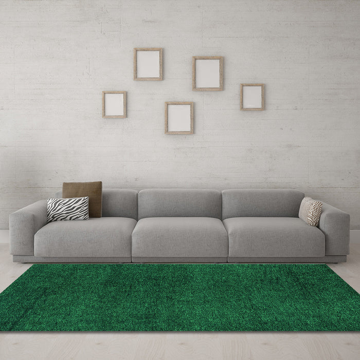 Machine Washable Abstract Green Modern Area Rugs in a Living Room,, wshabs4297grn
