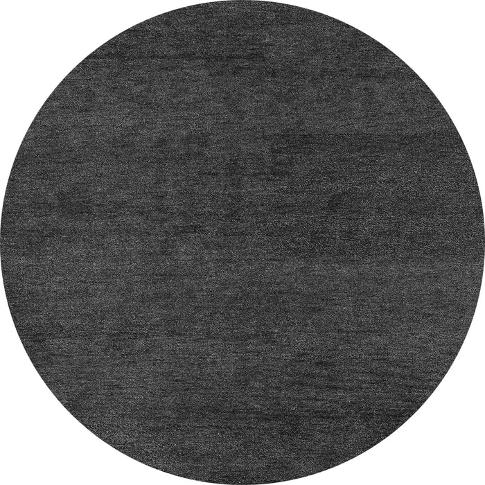 Round Machine Washable Abstract Gray Modern Rug, wshabs4297gry