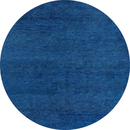 Round Abstract Blue Modern Rug, abs4297