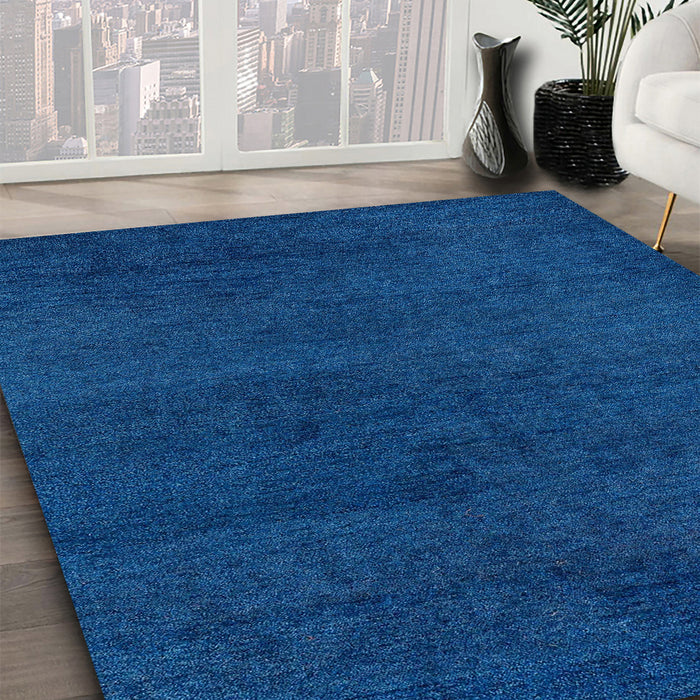 Machine Washable Abstract Blueberry Blue Rug in a Family Room, wshabs4297