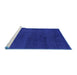 Sideview of Machine Washable Abstract Blue Modern Rug, wshabs4297blu