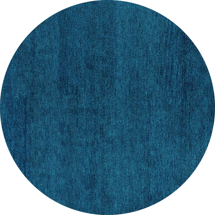 Round Abstract Turquoise Modern Rug, abs4297turq