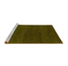 Sideview of Machine Washable Abstract Yellow Modern Rug, wshabs4297yw