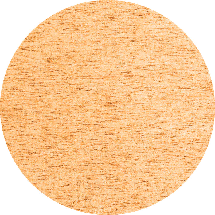 Round Machine Washable Solid Orange Modern Area Rugs, wshabs4298org