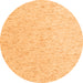 Round Machine Washable Solid Orange Modern Area Rugs, wshabs4298org