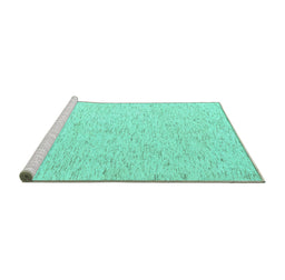 Sideview of Machine Washable Solid Turquoise Modern Area Rugs, wshabs4298turq