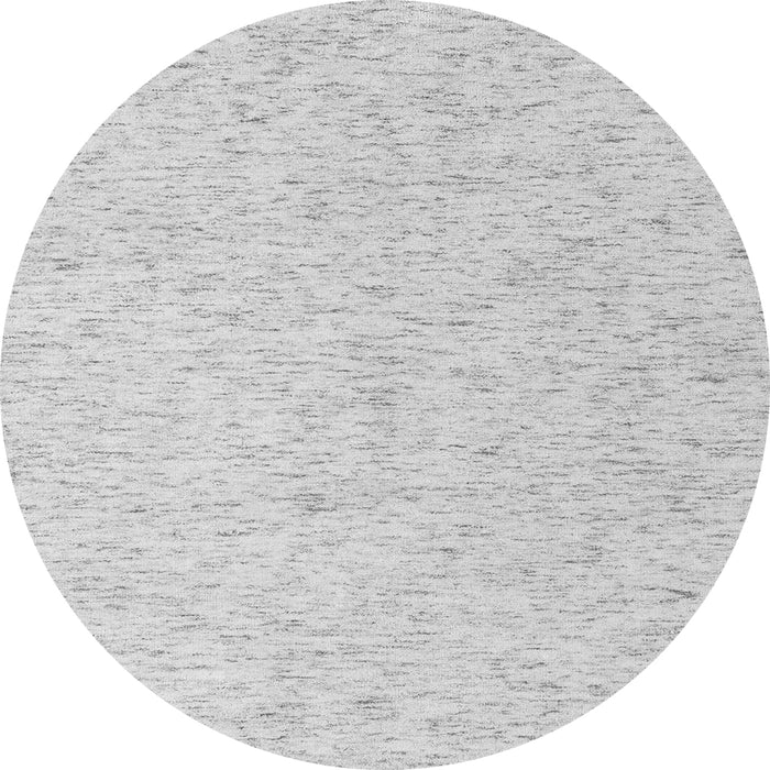 Round Machine Washable Solid Gray Modern Rug, wshabs4298gry