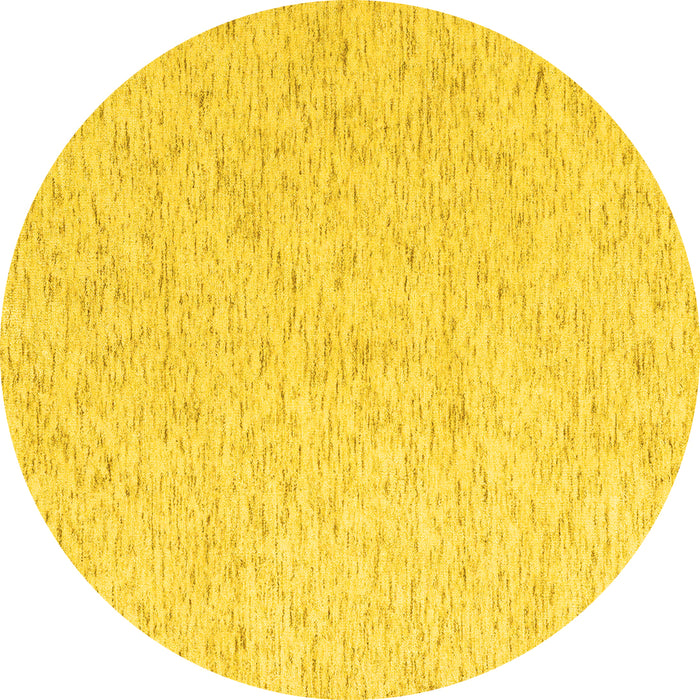 Round Solid Yellow Modern Rug, abs4298yw
