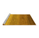 Sideview of Machine Washable Abstract Yellow Modern Rug, wshabs4299yw