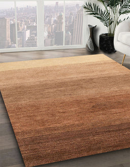 Abstract Yellow Orange Modern Rug in Family Room, abs4299