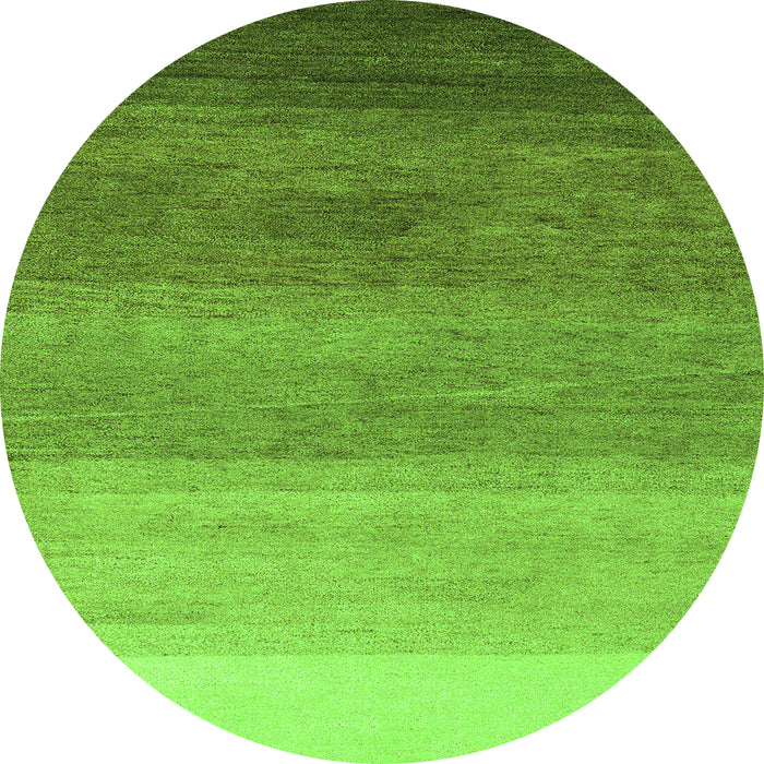 Round Machine Washable Abstract Green Modern Area Rugs, wshabs4299grn