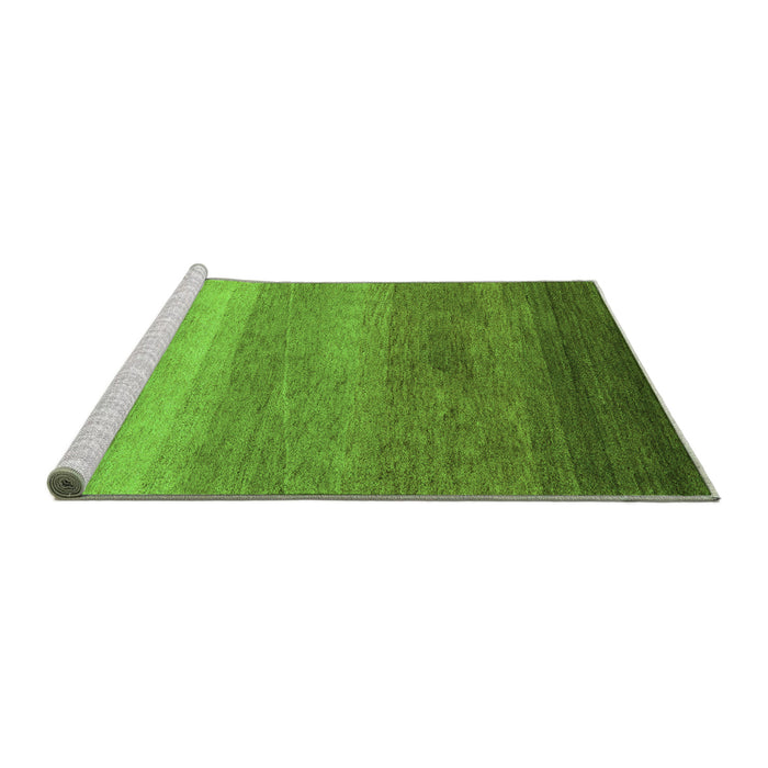 Sideview of Machine Washable Abstract Green Modern Area Rugs, wshabs4299grn