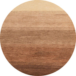 Round Machine Washable Abstract Yellow Orange Rug, wshabs4299