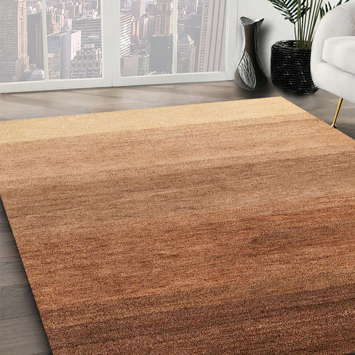 Abstract Yellow Orange Modern Rug in Family Room, abs4299