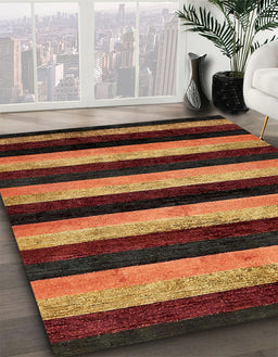 Abstract Red Modern Rug in Family Room, abs429