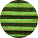 Round Machine Washable Abstract Green Modern Area Rugs, wshabs429grn