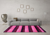 Machine Washable Abstract Pink Modern Rug, wshabs429pnk