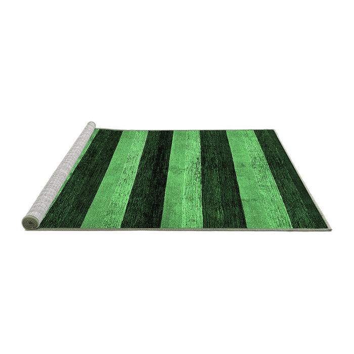 Sideview of Machine Washable Abstract Emerald Green Modern Area Rugs, wshabs429emgrn