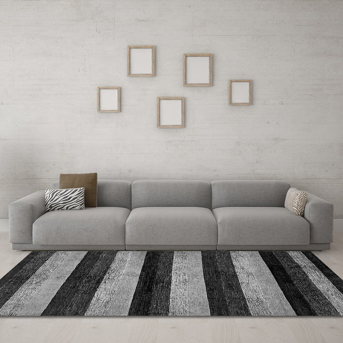 Machine Washable Abstract Gray Modern Rug in a Living Room,, wshabs429gry