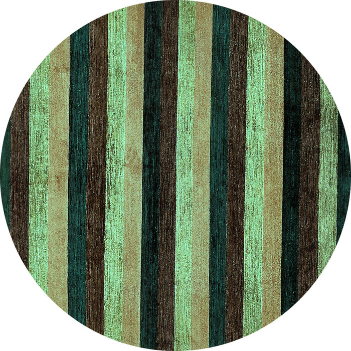 Round Abstract Turquoise Modern Rug, abs429turq