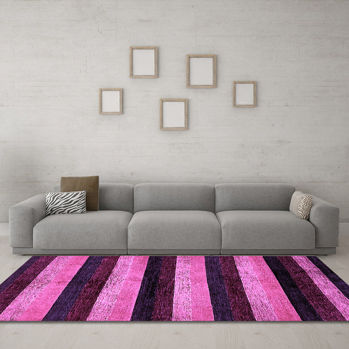 Machine Washable Abstract Purple Modern Area Rugs in a Living Room, wshabs429pur