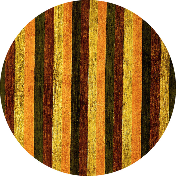 Round Abstract Yellow Modern Rug, abs429yw