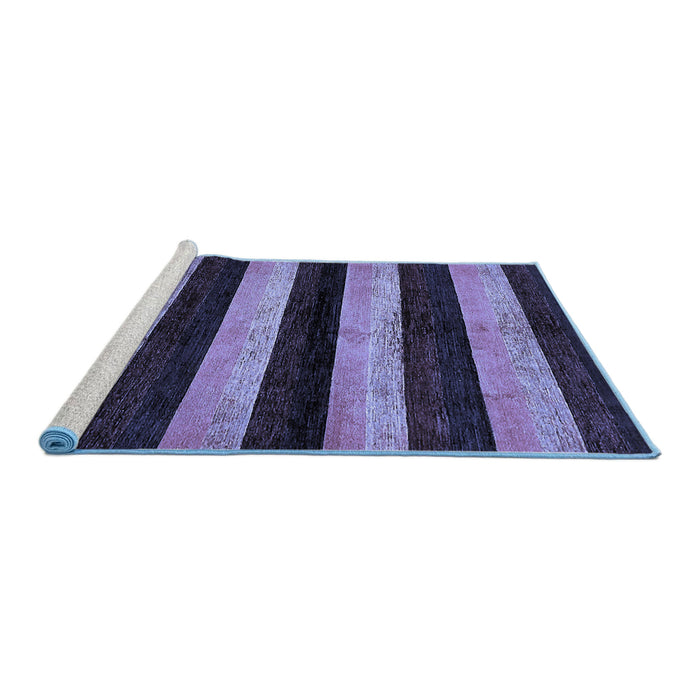 Sideview of Machine Washable Abstract Blue Modern Rug, wshabs429blu