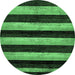 Round Machine Washable Abstract Emerald Green Modern Area Rugs, wshabs429emgrn