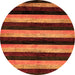 Round Machine Washable Abstract Orange Modern Area Rugs, wshabs429org