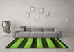 Machine Washable Abstract Green Modern Area Rugs in a Living Room,, wshabs429grn