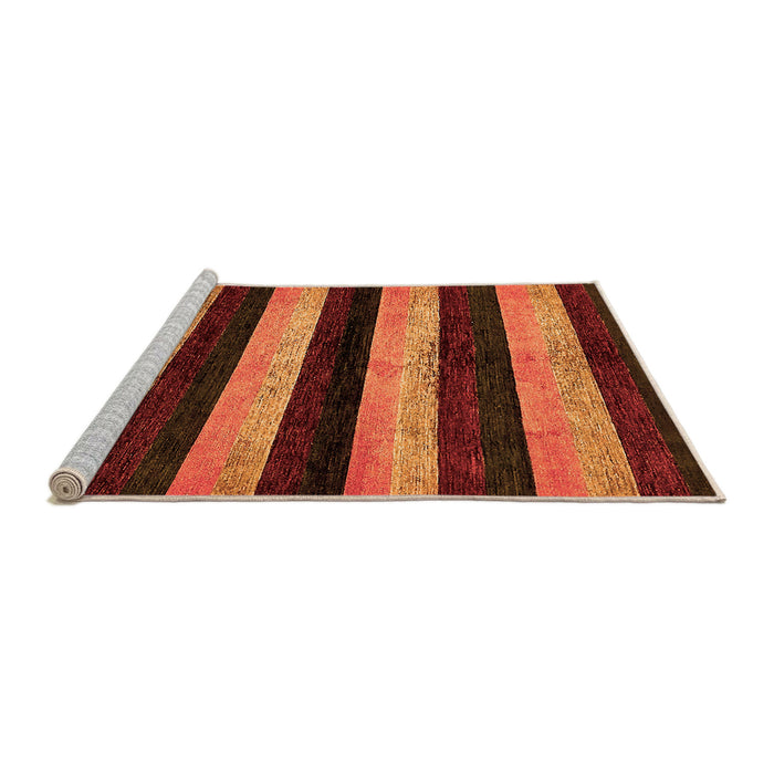 Sideview of Machine Washable Abstract Orange Modern Area Rugs, wshabs429org
