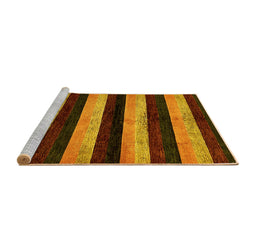 Sideview of Machine Washable Abstract Yellow Modern Rug, wshabs429yw