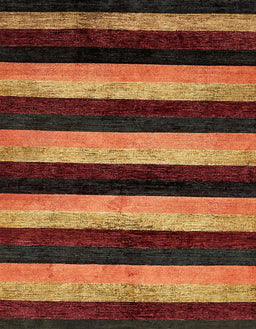 Machine Washable Abstract Vermilion Red Rug, wshabs429