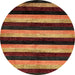 Round Machine Washable Abstract Vermilion Red Rug, wshabs429