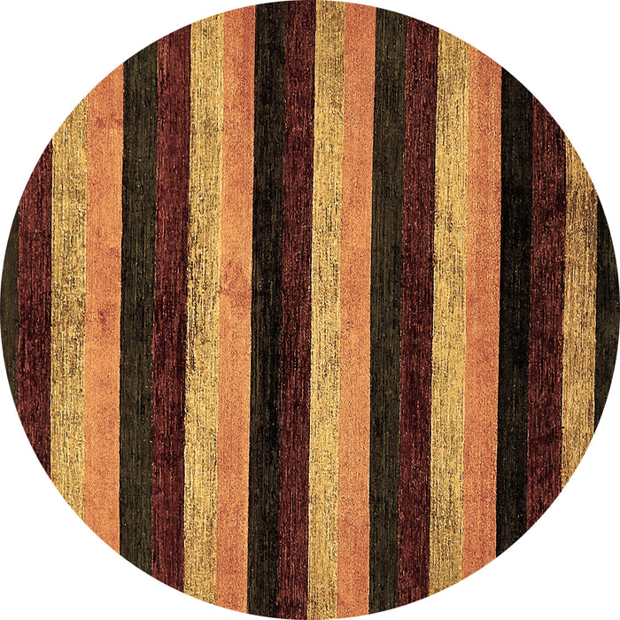 Round Abstract Brown Modern Rug, abs429brn