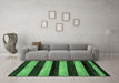 Machine Washable Abstract Emerald Green Modern Area Rugs in a Living Room,, wshabs429emgrn