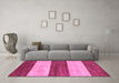 Machine Washable Abstract Pink Modern Rug in a Living Room, wshabs42pnk