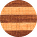 Round Abstract Orange Modern Rug, abs42org