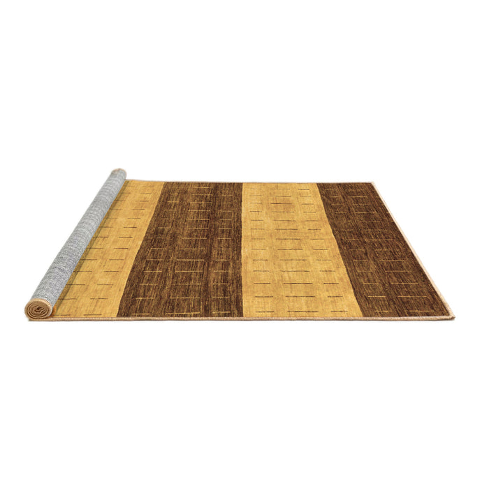 Sideview of Machine Washable Abstract Brown Modern Rug, wshabs42brn