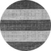 Round Abstract Gray Modern Rug, abs42gry