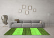 Machine Washable Abstract Green Modern Area Rugs in a Living Room,, wshabs42grn