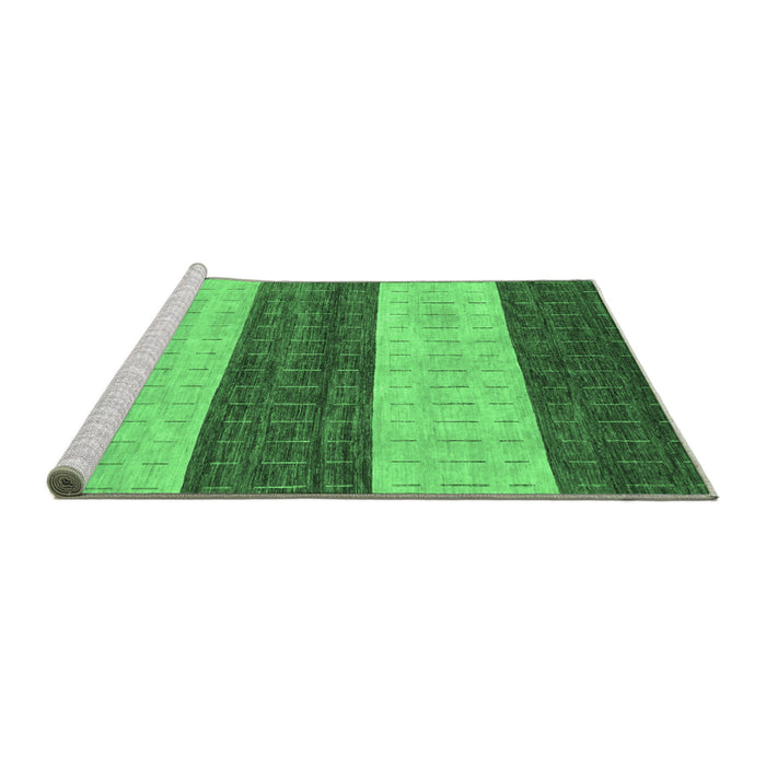 Sideview of Machine Washable Abstract Emerald Green Modern Area Rugs, wshabs42emgrn